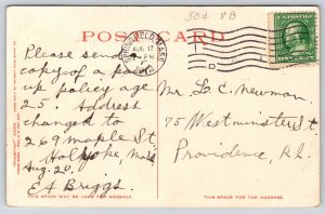 Springfield MA~Forest Park~Mirror Lake~Reflection~Detroit Pub Co 1912 Postcard