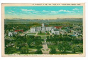 Colorado Denver , Aerial View  of the Civic Center from the Capitol Dome