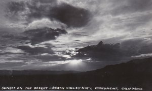 California Death Valley National Monument Sunset On The Desert Real Photo