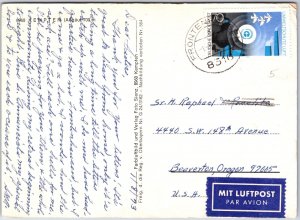 VINTAGE CONTINENTAL SIZE POSTCARD AERIAL VIEW OF KEMPTEN THE GERMAN ALGAU REGION