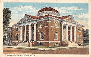 Orlando, FL Florida    FIRST BAPTIST CHURCH    1921 Vintage Postcard