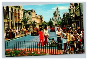 Vintage 1960's Postcard Mid Century Walt Disney World Main Street USA Orlando FL