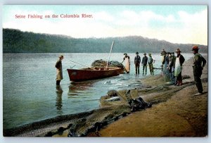 c1910's Seine Fishing On The Columbia River Boat Scene Unposted Antique Postcard