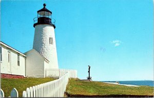 Pemaquid Point Maine ME Lighthouse Fishermens Museum Postcard Cancel WOB Note 