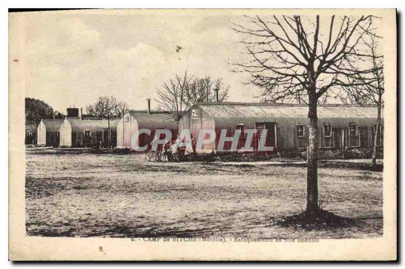 Old Postcard Camp de Bitche Moselle Army