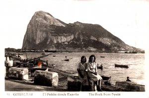 Gibraltar The Rock From Spain Vintage RPPC 09.82