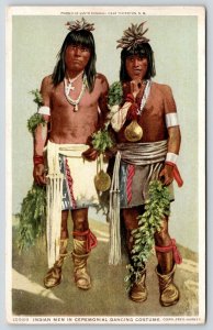 Thornton NM~Pueblo Santo Domingo~Indian Men Ceremonial Costume~1910 Fred Harvey 