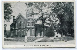 Presbyterian Church Mason City Illinois 1923 postcard