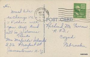 1948 State Fish Hatchery Chautauqua Lake New York Teich postcard 12393