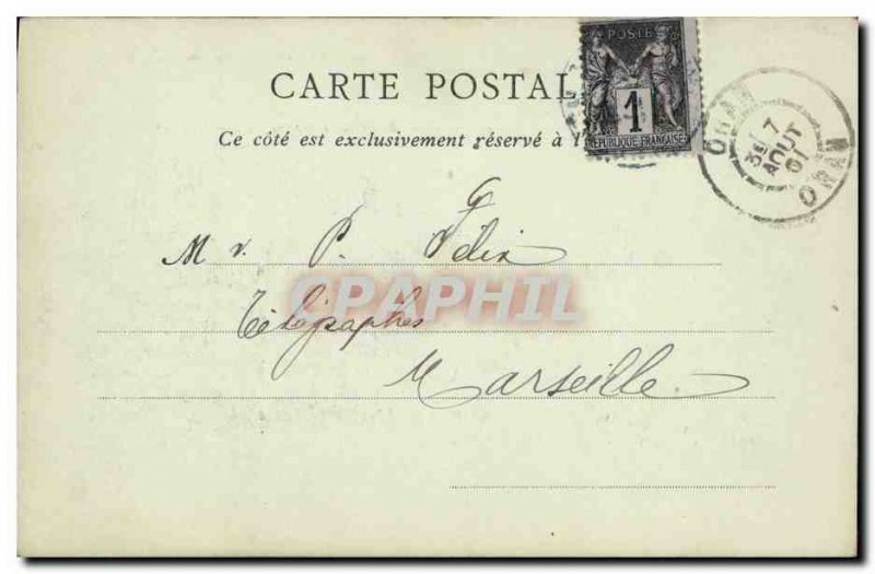 Old Postcard Oran La Promenade Letang