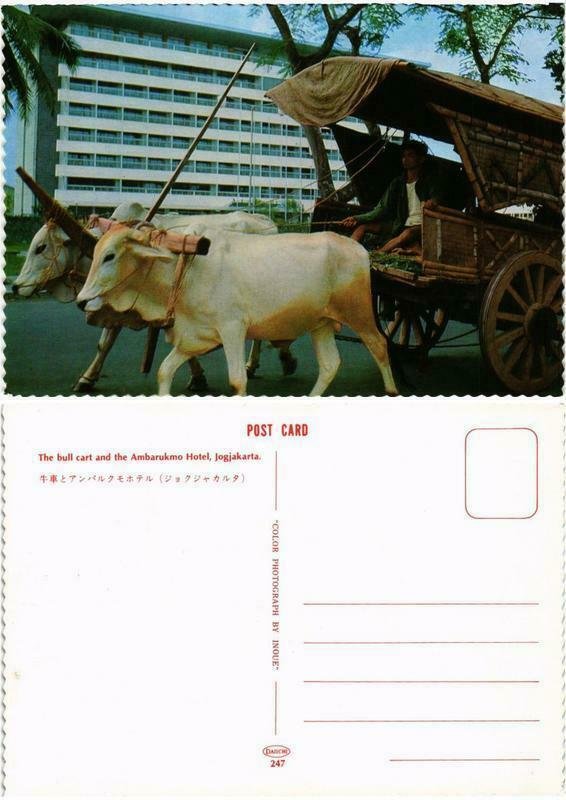 CPM AK Jogjakarta The bull cart and the Ambarukmo Hotel INDONESIA (730276)