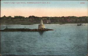 Narragansett Bay RI Fuller's Ledge Lighthouse c1910 Postcard