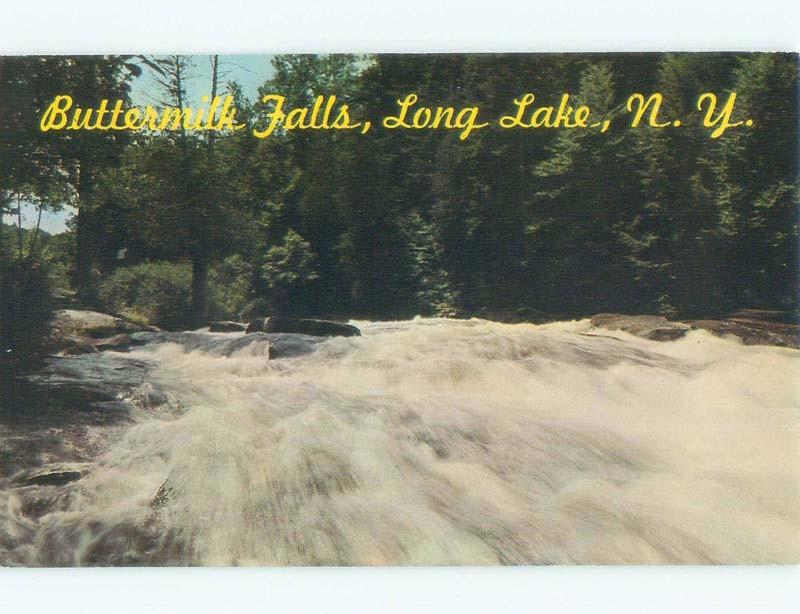 Pre-1980 WATERFALL Long Lake - Near Indian & Tupper & Saranac & Placid NY E4516