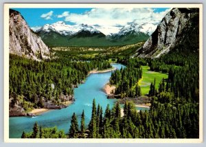 Banff Springs Golf Course, Bow River Valley, Alberta, Aerial View Postcard #1