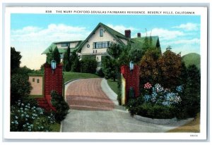 1940 Mary Pickford-Douglas Fairbanks Residence Beverly Hills California Postcard
