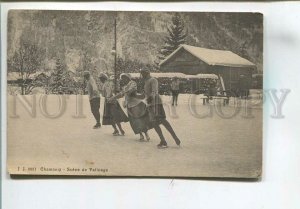 481065 FRANCE Chamonix figure skating scene Vintage postcard