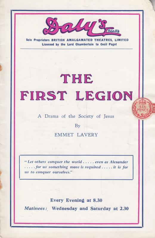 First Legion Dalys Old Society Of Jesus Theatre Programme