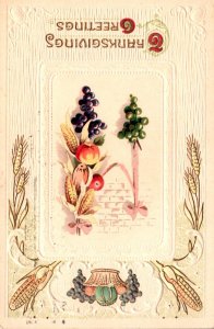 Thanksgiving Greeting With Fruit 1916