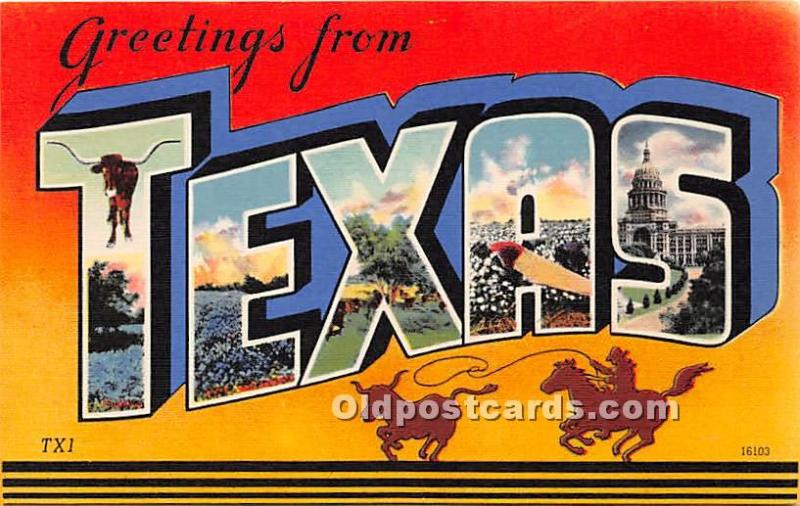 Greetings from Texas, TX, USA Large Letter Unused 