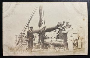 Mint RPPC Postcard US Army Troops Invasion of Veracruz Hoisting Torpedo Aboard