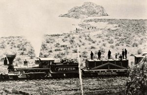 Central Pacific RR - Train at Monument Pt., Great Salt Lake. Series 1 (1984 R...