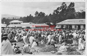 Ethiopia, Addis Abeba, RPPC, Market Place Vendors, Photo