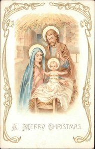 Christmas Mary Joseph and Baby Jesus Christ Child c1910 Vintage Postcard