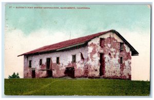 1908 Sutters Fort Before Restoration Exterior Sacramento California CA Postcard