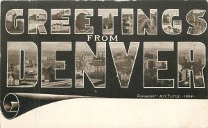 Colorado Denver Large Letters multi View Tuttle C-1910 Postcard 22-6411