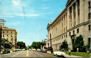 Vtg Little Rock Arkansas AR Capitol Avenue Street View Old Cars 1950s Postcard