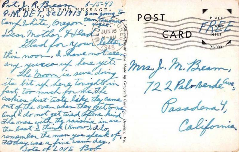 Medford Oregon Large Letter Greetings Antique Postcard J62060