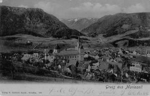 Mariazell Styria Austria Gruss aus birds eye view antique pc Y12311