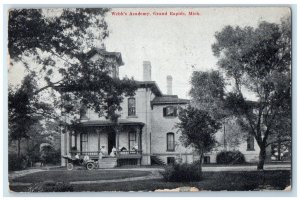 1909 Webb's Academy Exterior Building Grand Rapids Michigan MI Vintage Postcard