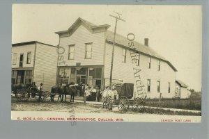 Dallas WISCONSIN RP 1908 GENERAL STORE nr Barron Chetek Rice Lake Cameron