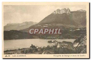 CARTE Postale Old Lake Annecy Duingt Pesqu'ile and teeth Lanfon