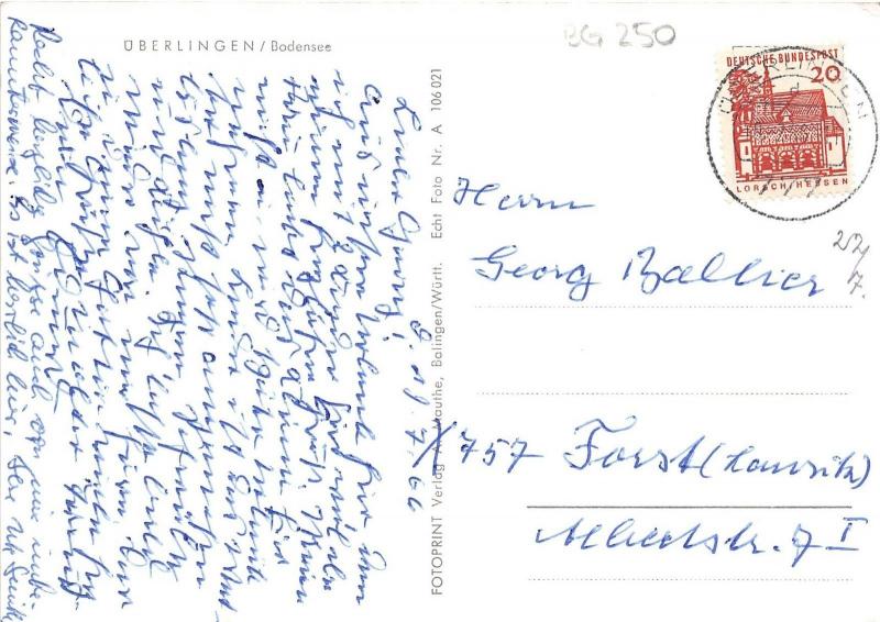 BG250 uberlingen bodensee sailing vessel  CPSM 14x9.5cm germany