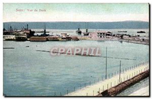 Old Postcard Suez View From Dock Eypte