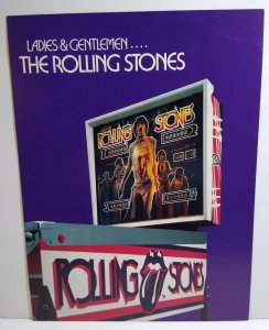 Rolling Stones Pinball Flyer Original Foldout Rock Music Artwork Brochure 1980