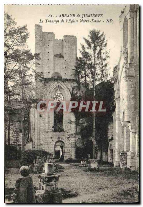 Old Postcard Abbey of Jumieges The Transept The Church of Our Lady