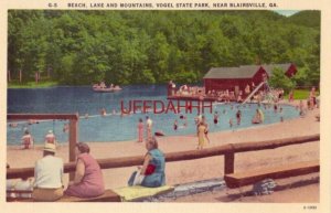 BEACH, LAKE AND MOUNTAINS, VOGEL STATE PARK, near BLAIRSVILLE, GA.