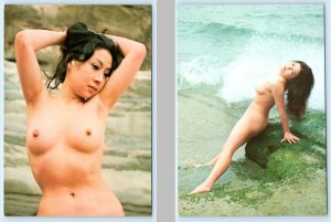 2 Postcards JAPAN ~ Risque JAPANESE NUDES Scorching Sun & Femininity