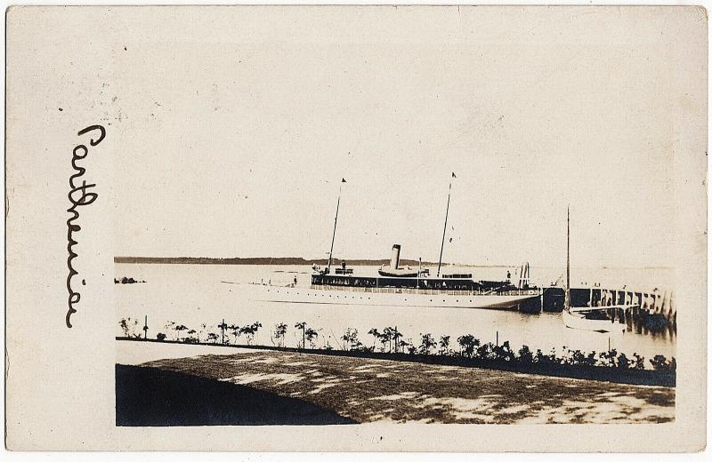 1910 RPPC Marion MA Mass Parthenia Yacht Steam Boat Antique Real Photo Postcard