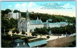 STE. ANNE de BEAUPRE, Quebec Canada  SHRINE before 1922 Conflagration Postcard 