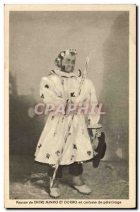 Postcard Old Fancy Doll Peasant Between Douro and Minho in costume of pilgrimage