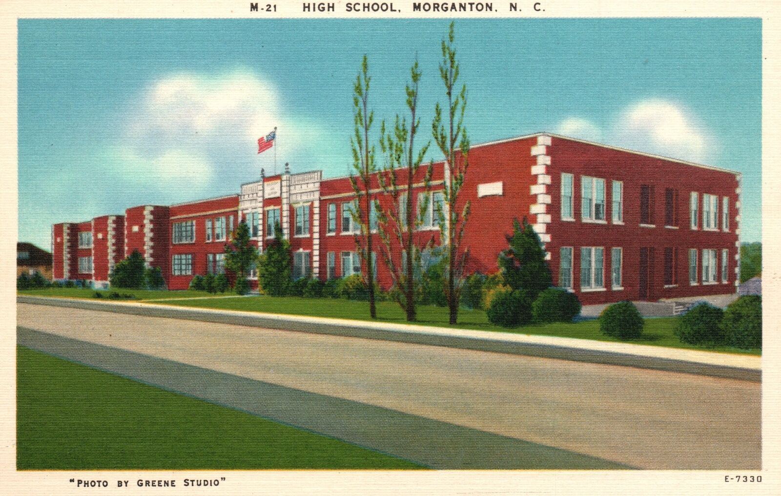 Vintage Postcard 1920's View of High School Building North