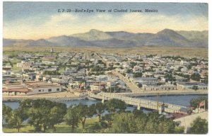 Postcard Bird's Eye View Ciudad Juarez Mexico