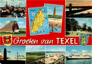 Texel, Netherlands, villages, landscapes, Dutch architecture, modern am Postcard