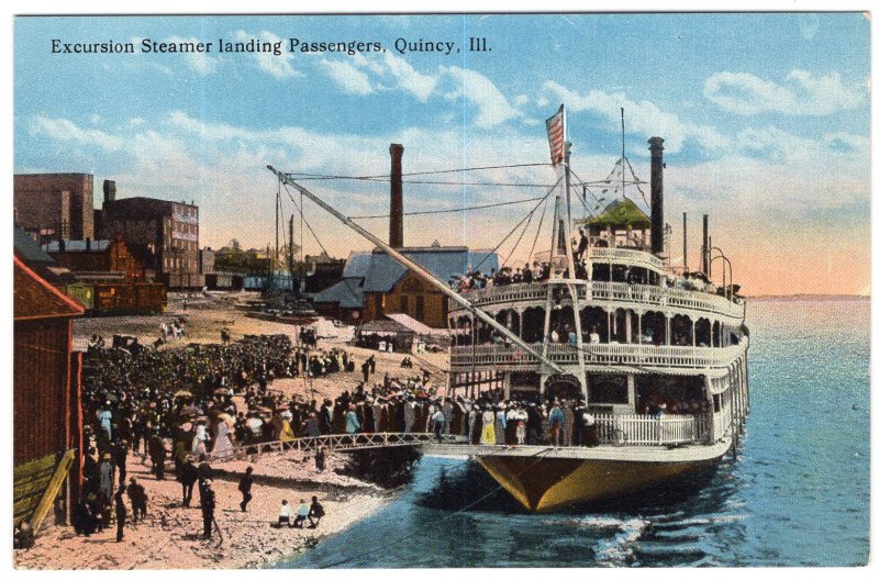 Excursion Steamer landing Passengers, Quincy, Ill