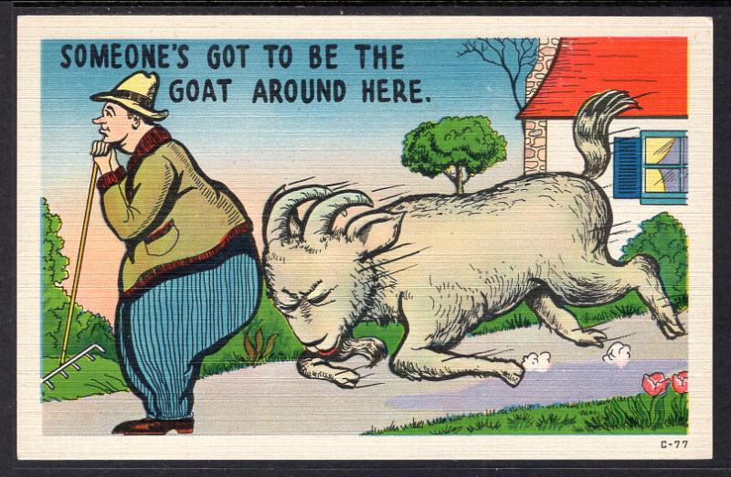 Someone's Got to be the Goat,Goat Butting Man,Comic