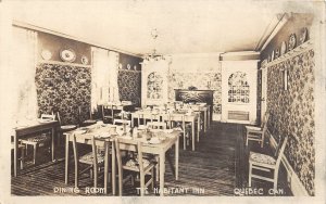 J9/ Quebec Canada RPPC Postcard c1920s Interior The Habitant Inn Dining 261